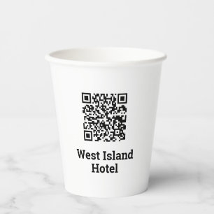 Vasos De Papel Diseño de código QR de Hotel