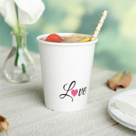 Vasos De Papel Diseño de corazón punteado minimalista