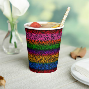 Vasos De Papel Diseño de estampado de animal de leopardo colorido