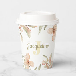 Vasos De Papel Diseño de flores para bebé cielo rosa pastel con m