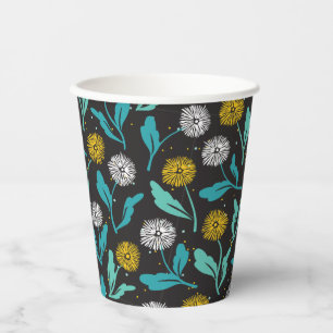 Vasos De Papel Diseño de flores y hojas de Dandelion