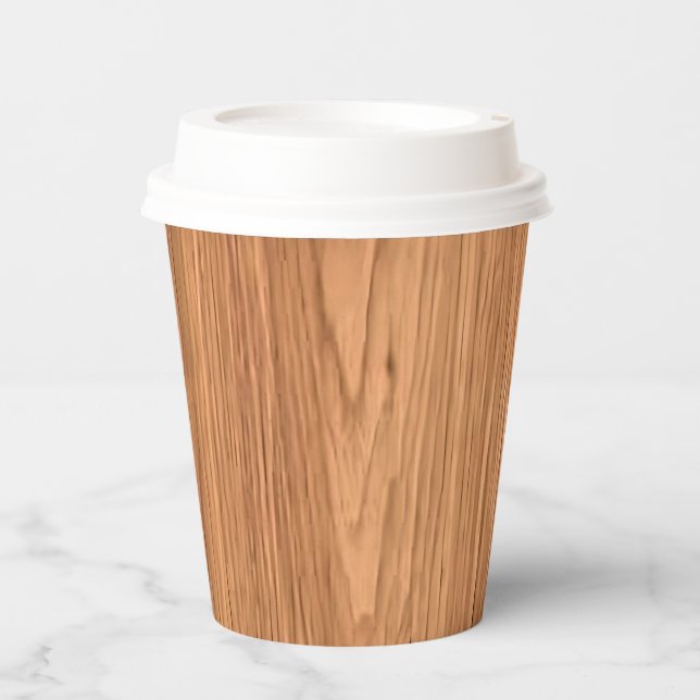 Vasos De Papel Diseño de fondo de textura de madera-35455 (Anverso)