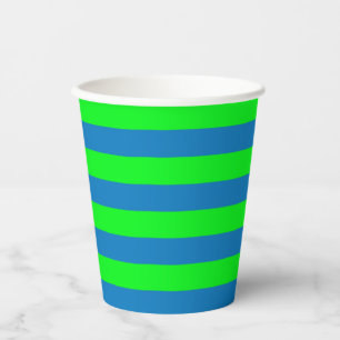 Vasos De Papel Diseño de franjas azules y verdes