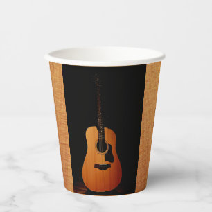 Vasos De Papel Diseño de GUITARRA DE CUPADO DE PAPEL y madera