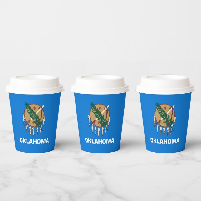 Vasos De Papel Diseño de la bandera del estado de Oklahoma (Multi)