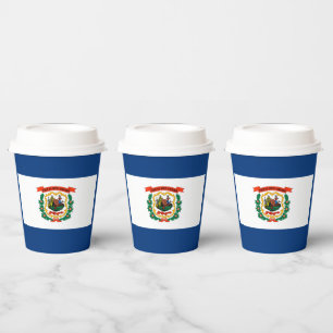Vasos De Papel Diseño de la bandera del estado de Virginia Occide