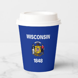 Vasos De Papel Diseño de la bandera del estado de Wisconsin