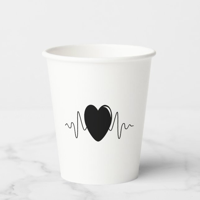 Vasos De Papel Diseño de latido (Anverso)