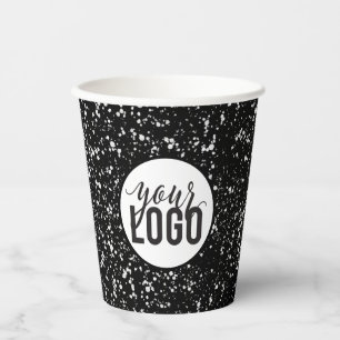 Vasos De Papel Diseño de logotipos en blanco y negro
