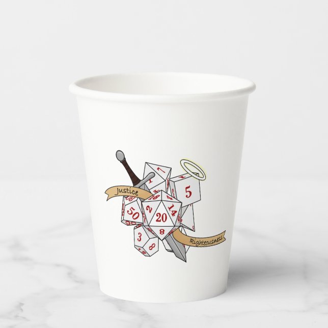 Vasos De Papel Diseño de los dados de Paladin (Anverso)