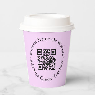 Vasos De Papel Diseño de marca de logotipo rosa minimalista para 