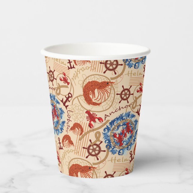 Vasos De Papel Diseño de núcleo de crustáceos (Anverso)