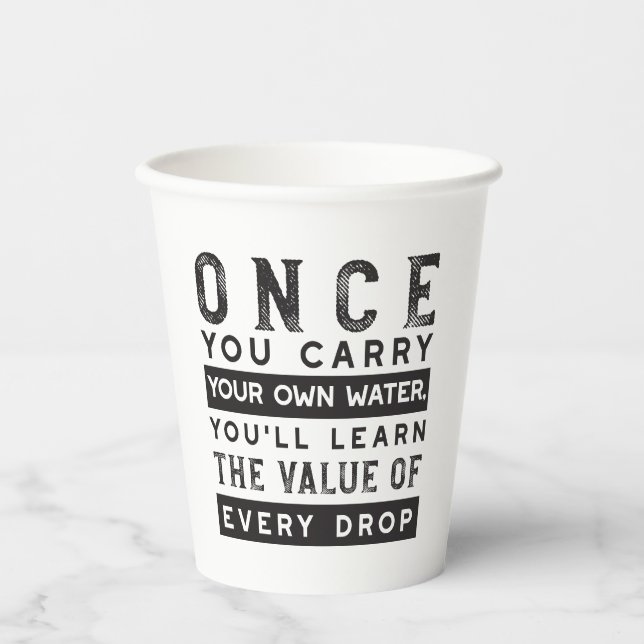 Vasos De Papel Diseño de oferta de sabiduría - Valor de cada gota (Anverso)
