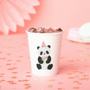 Vasos De Papel Diseño de Panda dulce rosa y de menta