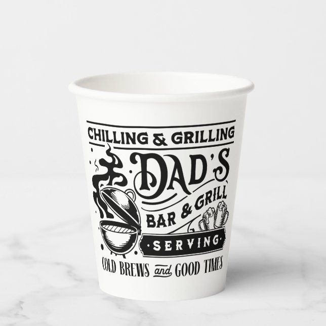 Vasos De Papel Diseño de parrilladas y bares de papá (Anverso)