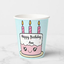 Vasos De Papel Diseño de pastel de cumpleaños