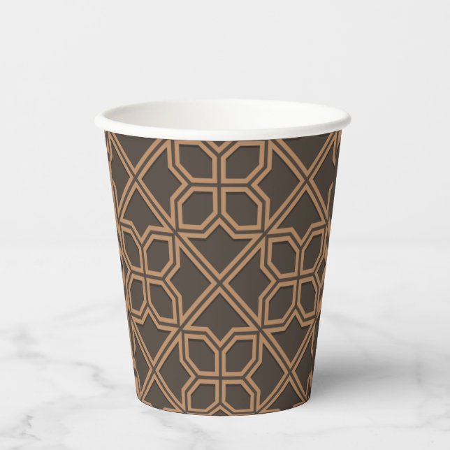Vasos De Papel Diseño de patrones geométricos islámicos (Anverso)