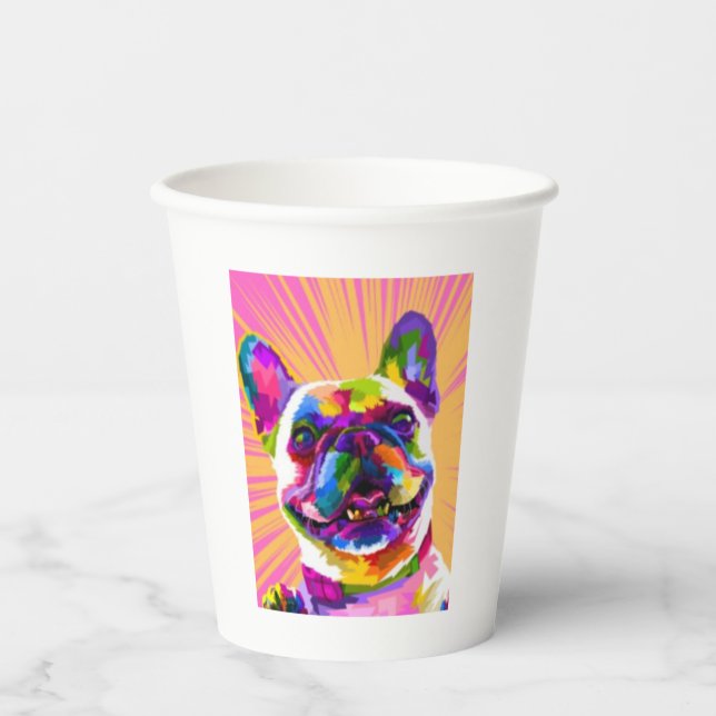 Vasos De Papel Diseño de perros coloridos (Anverso)
