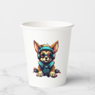 Vasos De Papel Diseño de perros espaciales Guay camiseta clásica