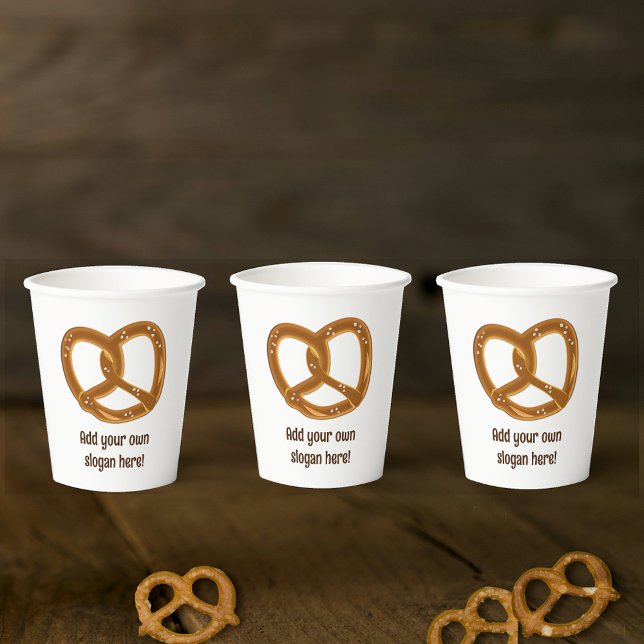 Vasos De Papel Diseño de Pretzel - Giro de pan alemán - Su texto  (Subido por el creador)