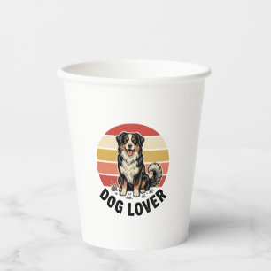 Vasos De Papel Diseño de puesta de sol de perro lindo grabado vin
