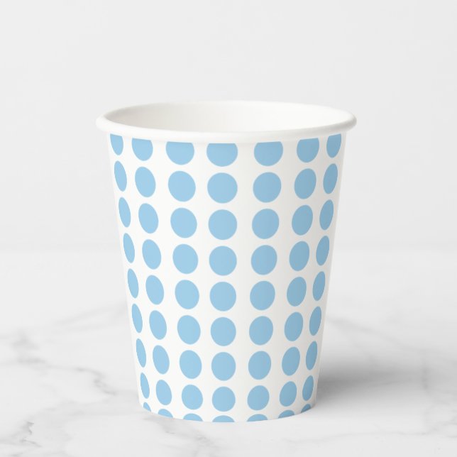 Vasos De Papel Diseño de puntos de polka azul (Anverso)