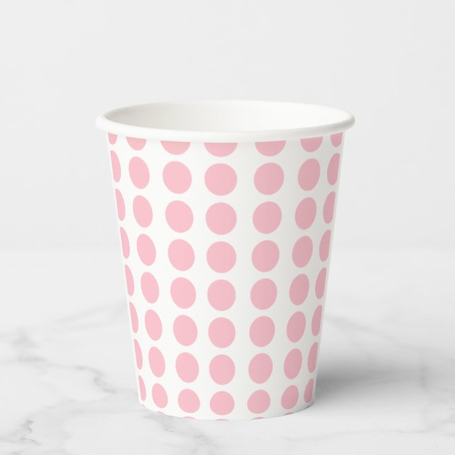 Vasos De Papel Diseño de puntos rosados de polka (Anverso)