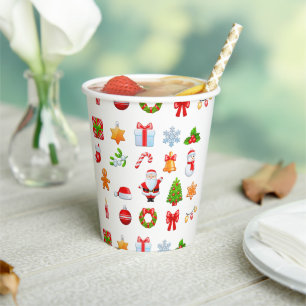 Vasos De Papel Diseño de regalo de vacaciones festivas de Navidad