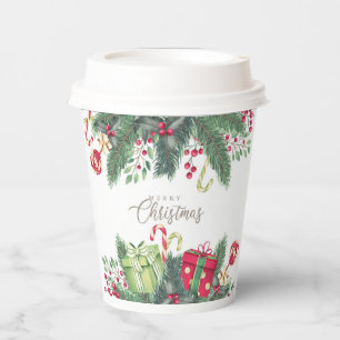 Vasos De Papel Diseño de regalo navideño navideño navideño