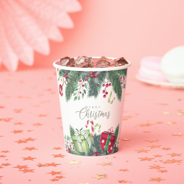 Vasos De Papel Diseño de regalo navideño navideño navideño (in situ)