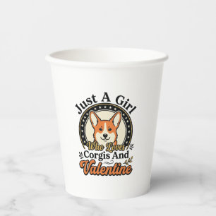 Vasos De Papel Diseño de San Valentín de Corgi para amantes de lo