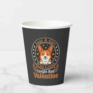 Vasos De Papel Diseño de San Valentín de Corgis para chicas que a