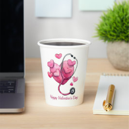 Vasos De Papel Diseño de San Valentín para Corazones Sanadores