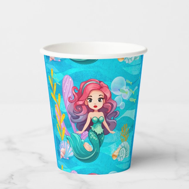 Vasos De Papel diseño de sirenas místicas (Anverso)