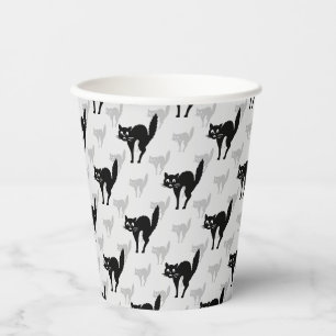 Vasos De Papel Diseño de sombra de gato negro