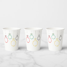 Vasos De Papel Diseño de Texto de Adornos de Navidad
