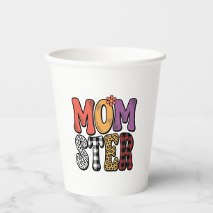 Vasos De Papel Diseño de tipografía de cuadros de leopardo de mam