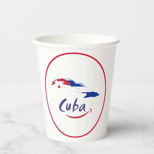 Vasos De Papel Diseño elegante de la bandera de Cuba (Anverso)
