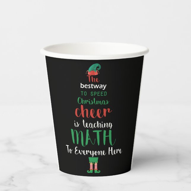 Vasos De Papel Diseño Elf Gift de Maestros Navidades (Anverso)