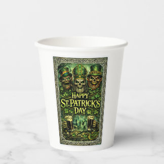 Vasos De Papel Diseño espeluznante y oscuro del día de San Patric