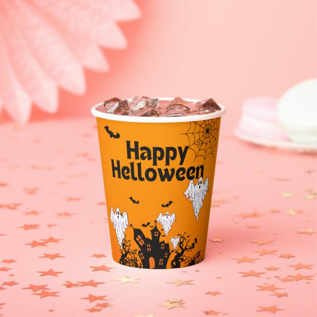 Vasos De Papel Diseño Feliz Halloween (in situ)