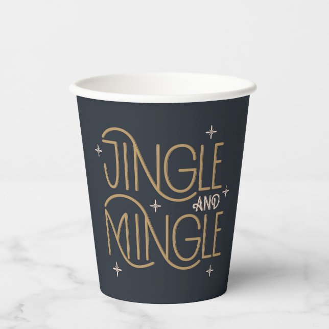 Vasos De Papel Diseño festivo de jingle y mingle (Anverso)