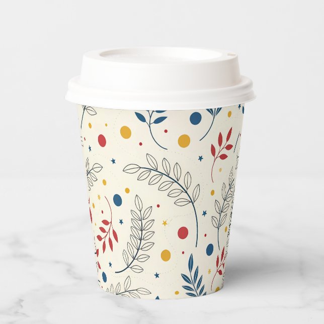 Vasos De Papel Diseño floral (Anverso)