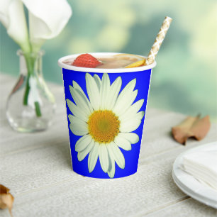 Vasos De Papel Diseño floral de margarita radiante