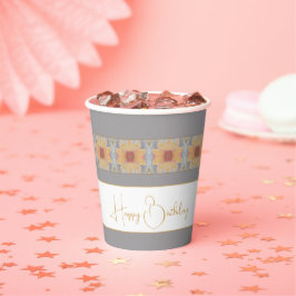 Vasos De Papel Diseño floral en papa