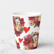Diseño Floral Romántico de Flor y Corazón