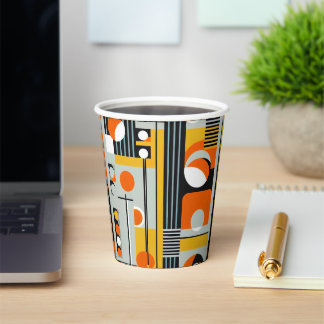 Vasos De Papel Diseño Geométrico Bauhaus 01 Perfecto Para