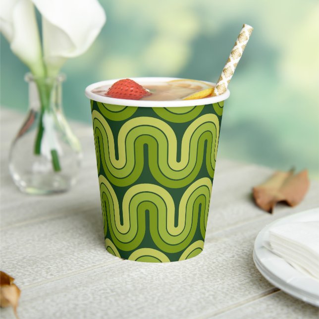 Vasos De Papel Diseño geométrico de estilo 70 (in situ)