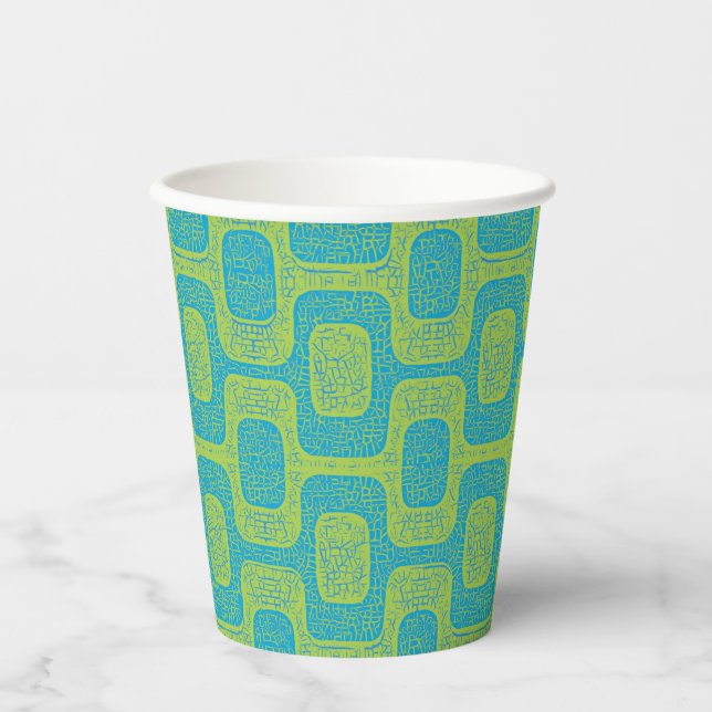 Vasos De Papel Diseño geométrico moderno de medio siglo (Anverso)