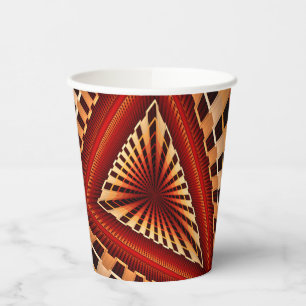 Vasos De Papel Diseño gráfico fractal moderno de 3D Fantasy Netwo